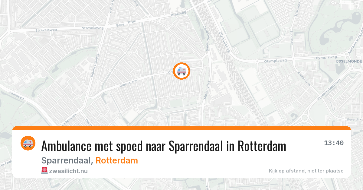 Ambulance met spoed naar Sparrendaal in Rotterdam — 30 mrt 2026