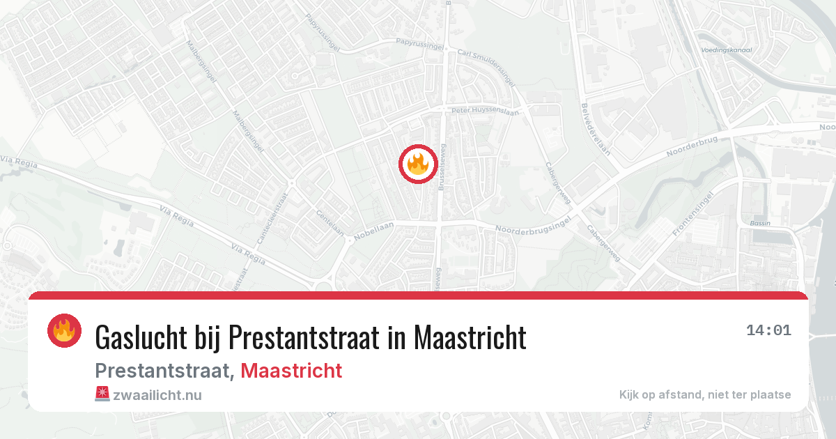 Gaslucht bij Prestantstraat in Maastricht — 10 mei 2026