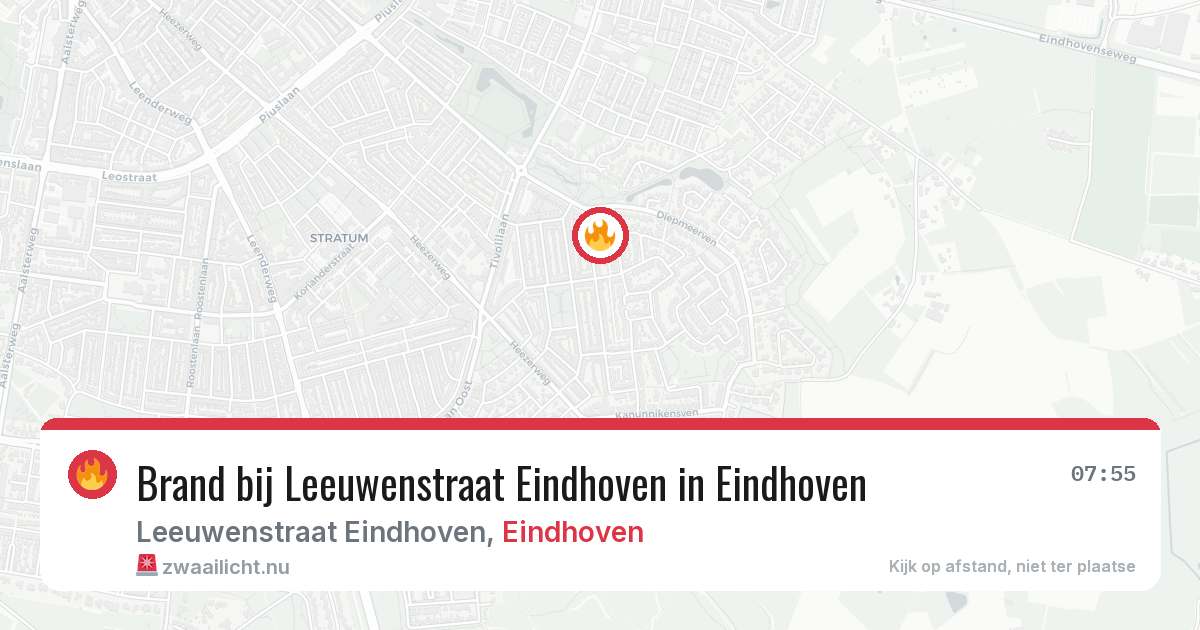 Brand bij Leeuwenstraat Eindhoven in Eindhoven — 25 jul 2026