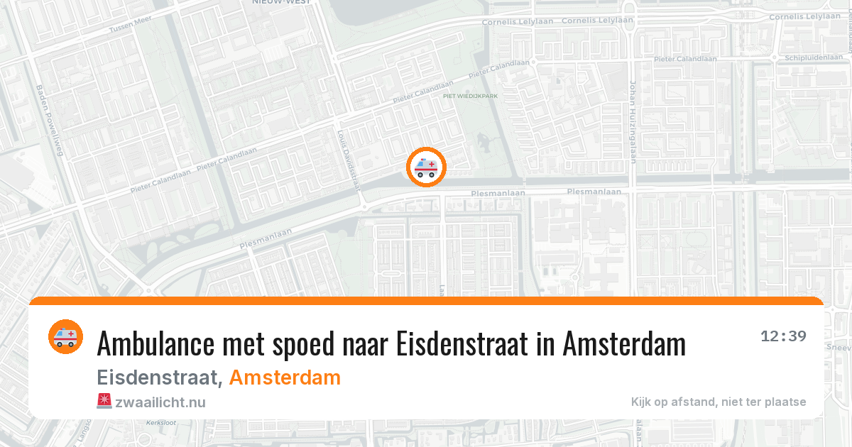 Ambulance met spoed naar Eisdenstraat in Amsterdam — 12 jul 2026