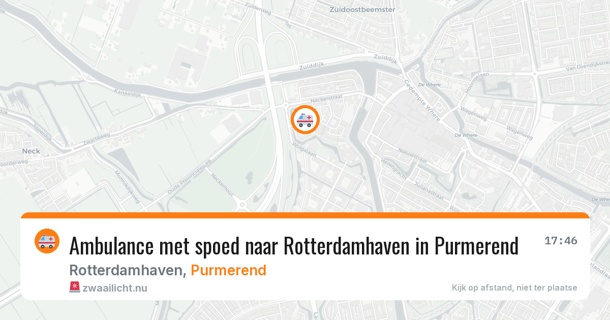 Ambulance met spoed naar Rotterdamhaven in Purmerend — 6 jun 2026