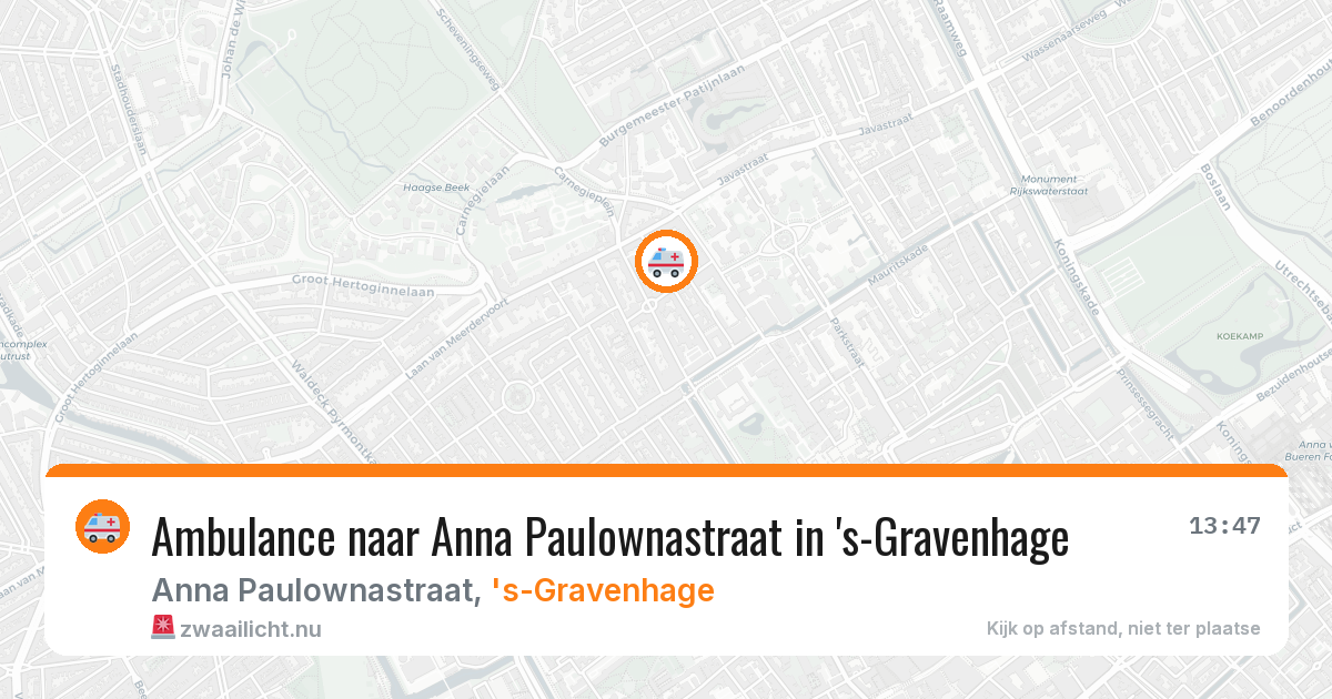 Ambulance naar Anna Paulownastraat in 's-Gravenhage — 27 feb 2026