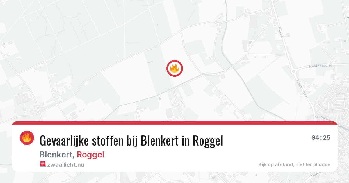 Gevaarlijke stoffen bij Blenkert in Roggel — 19 jul 2026