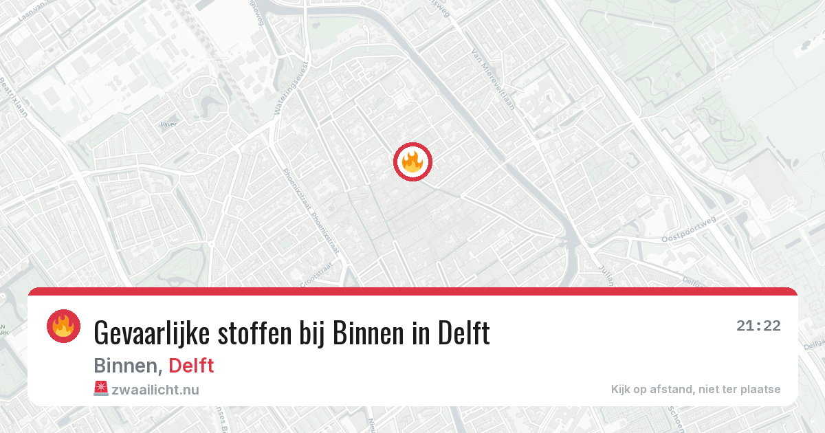 Gevaarlijke stoffen bij Binnen in Delft — 18 jul 2026