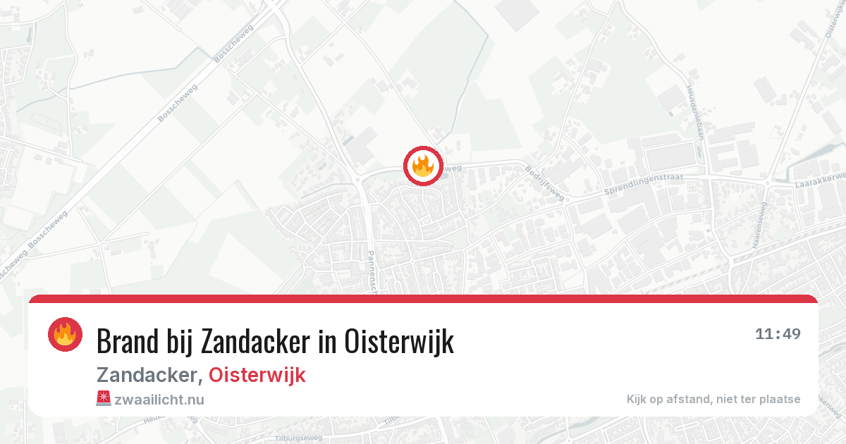 Brand bij Zandacker in Oisterwijk — 8 apr 2026