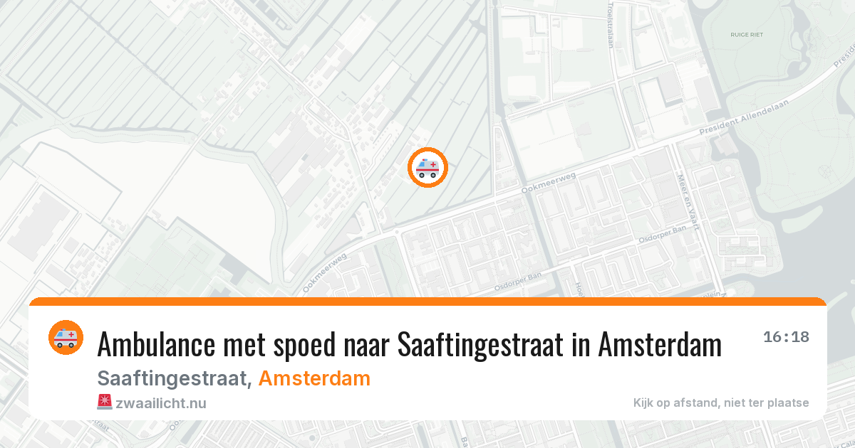 Ambulance met spoed naar Saaftingestraat in Amsterdam — 23 mrt 2026