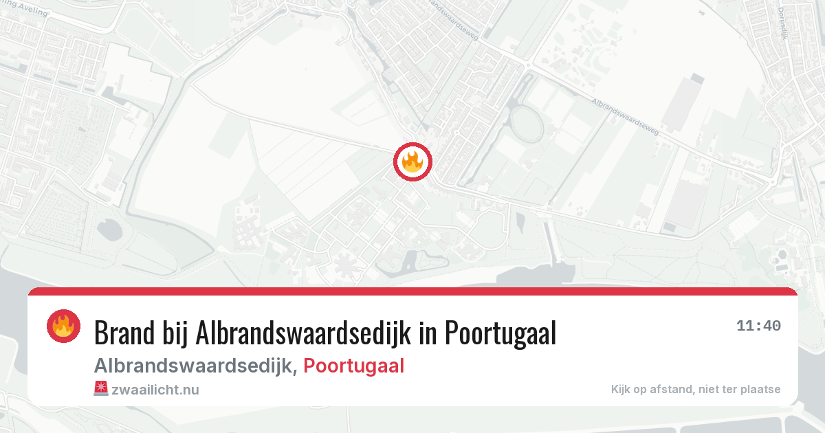 Brand bij Albrandswaardsedijk in Poortugaal — 23 jul 2026