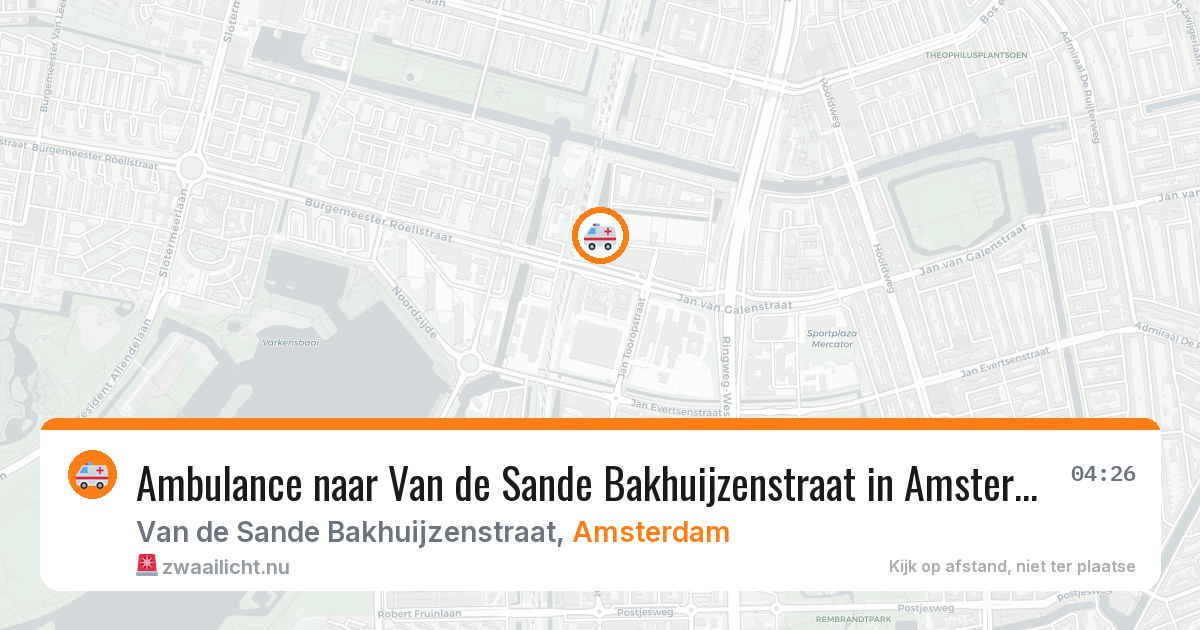 Ambulance naar Van de Sande Bakhuijzenstraat in Amsterdam — 3 mei 2026