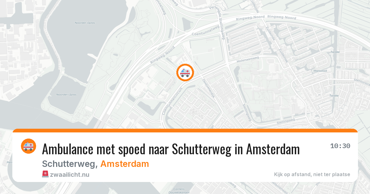 Ambulance met spoed naar Schutterweg in Amsterdam — 10 mei 2026