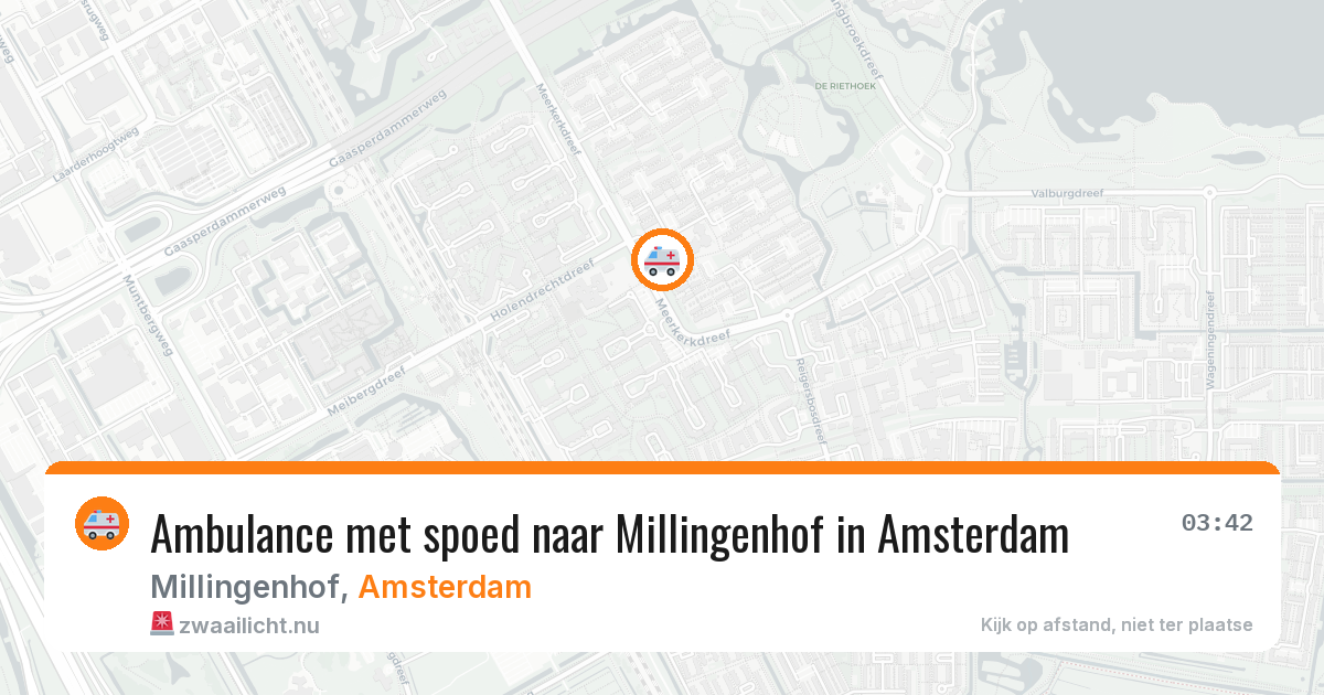 Ambulance met spoed naar Millingenhof in Amsterdam — 13 mei 2026