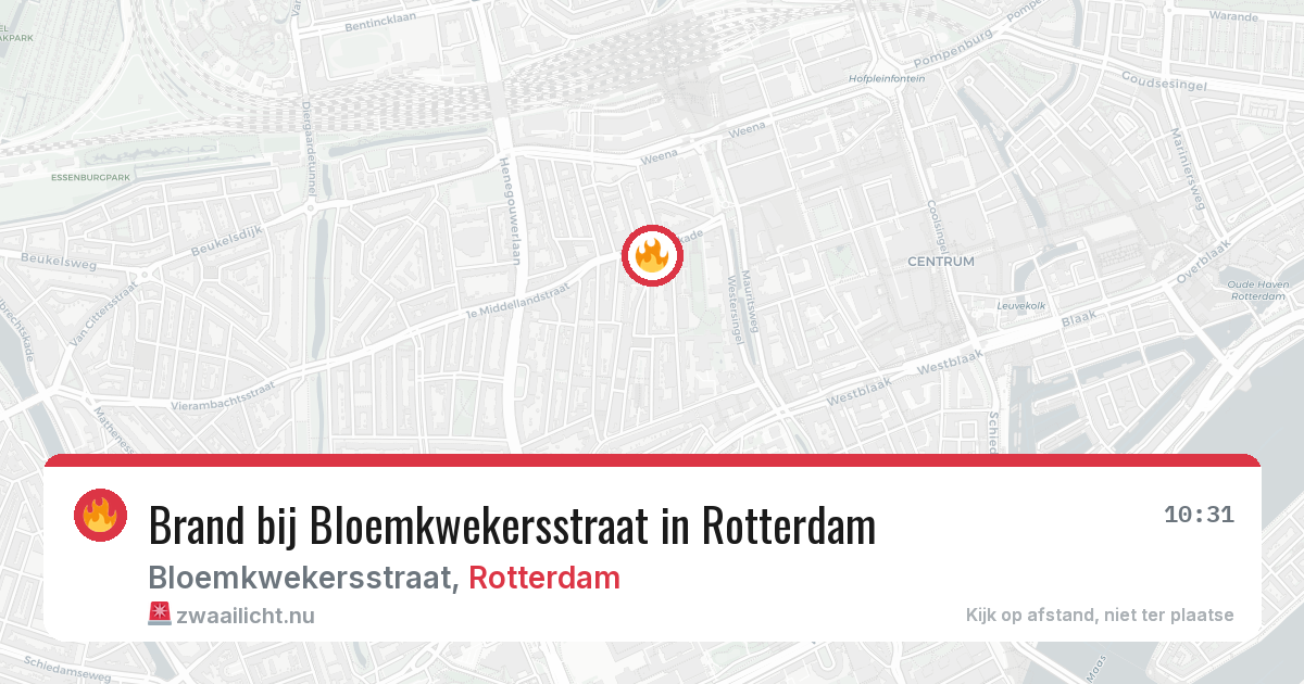 Brand bij Bloemkwekersstraat in Rotterdam — 31 mei 2026
