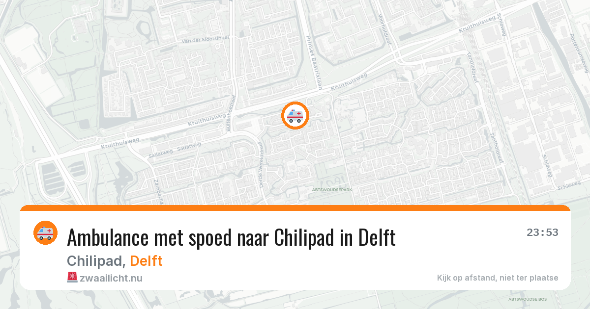 Ambulance met spoed naar Chilipad in Delft — 31 mei 2026