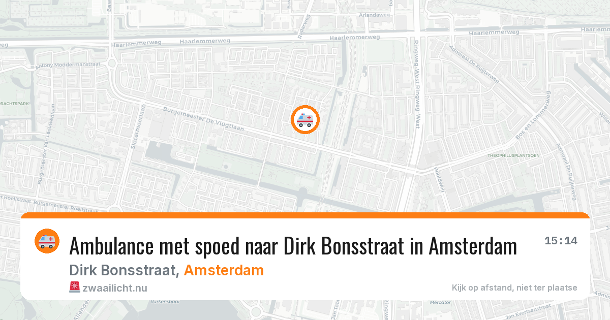 Ambulance met spoed naar Dirk Bonsstraat in Amsterdam — 21 jul 2026
