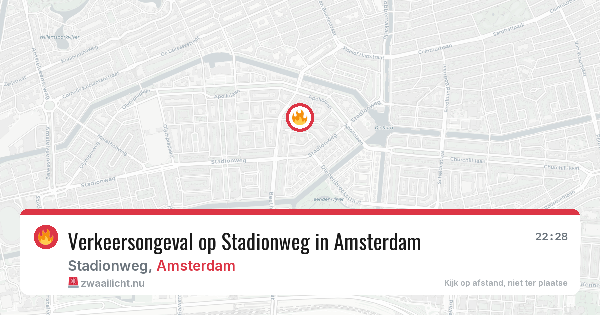Verkeersongeval op Stadionweg in Amsterdam — 15 jul 2026