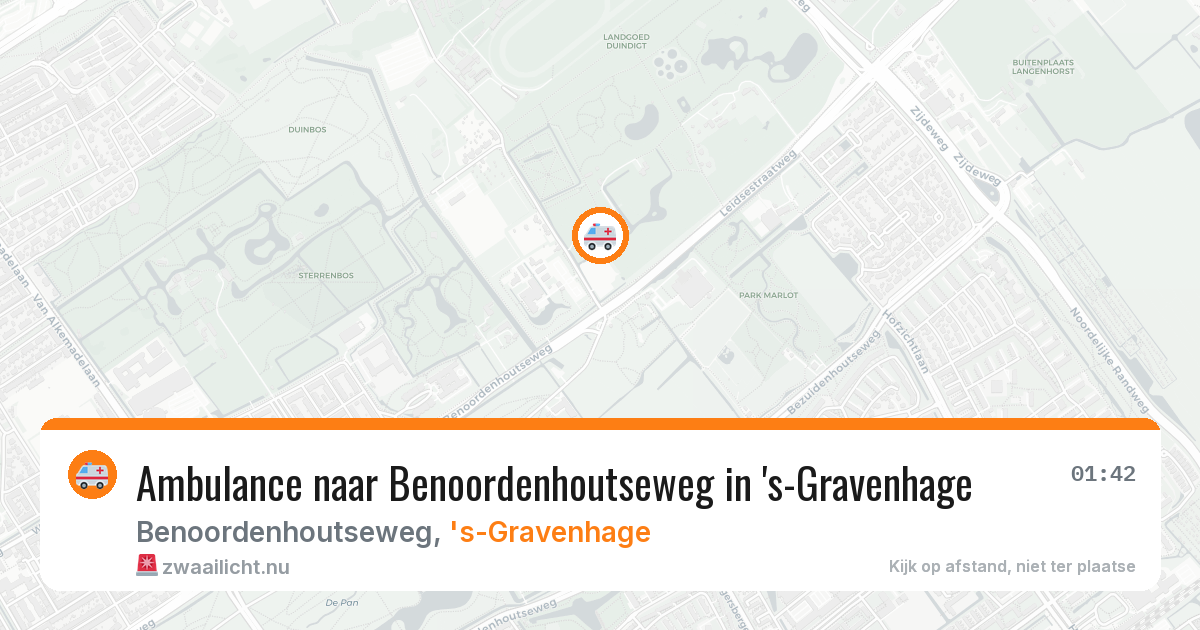 Ambulance naar Benoordenhoutseweg in 's-Gravenhage — 20 jul 2026