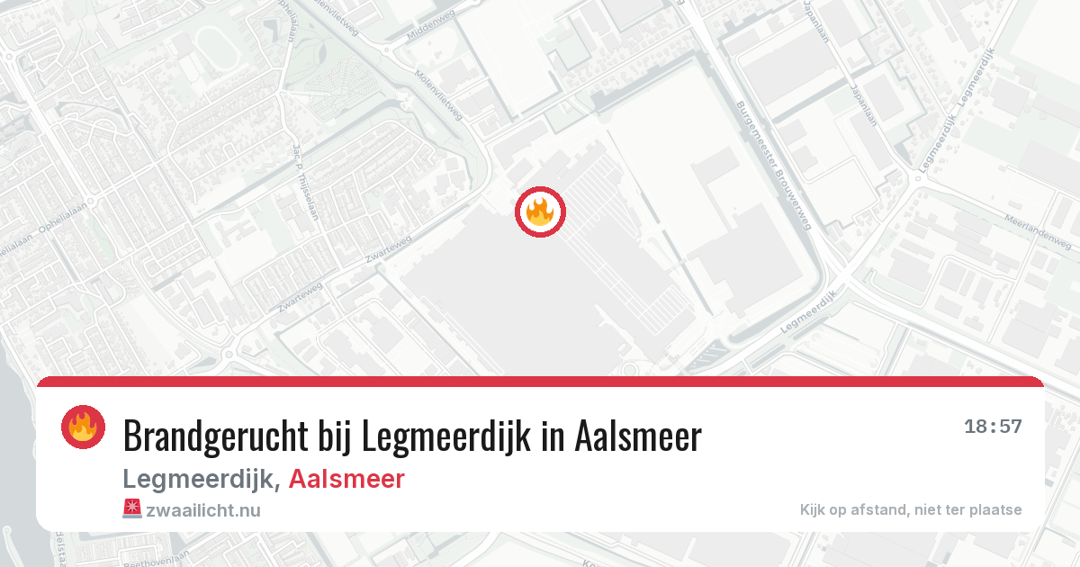 Brandgerucht bij Legmeerdijk in Aalsmeer — 5 jun 2026