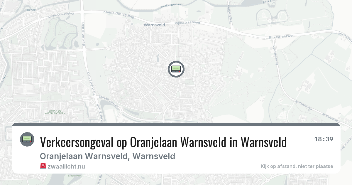 Verkeersongeval op Oranjelaan Warnsveld in Warnsveld — 21 jul 2026