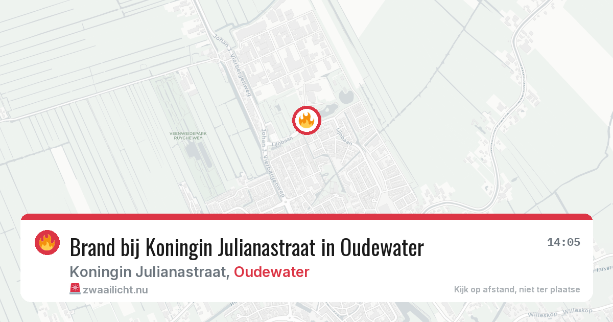 Brand bij Koningin Julianastraat in Oudewater — 25 jul 2026