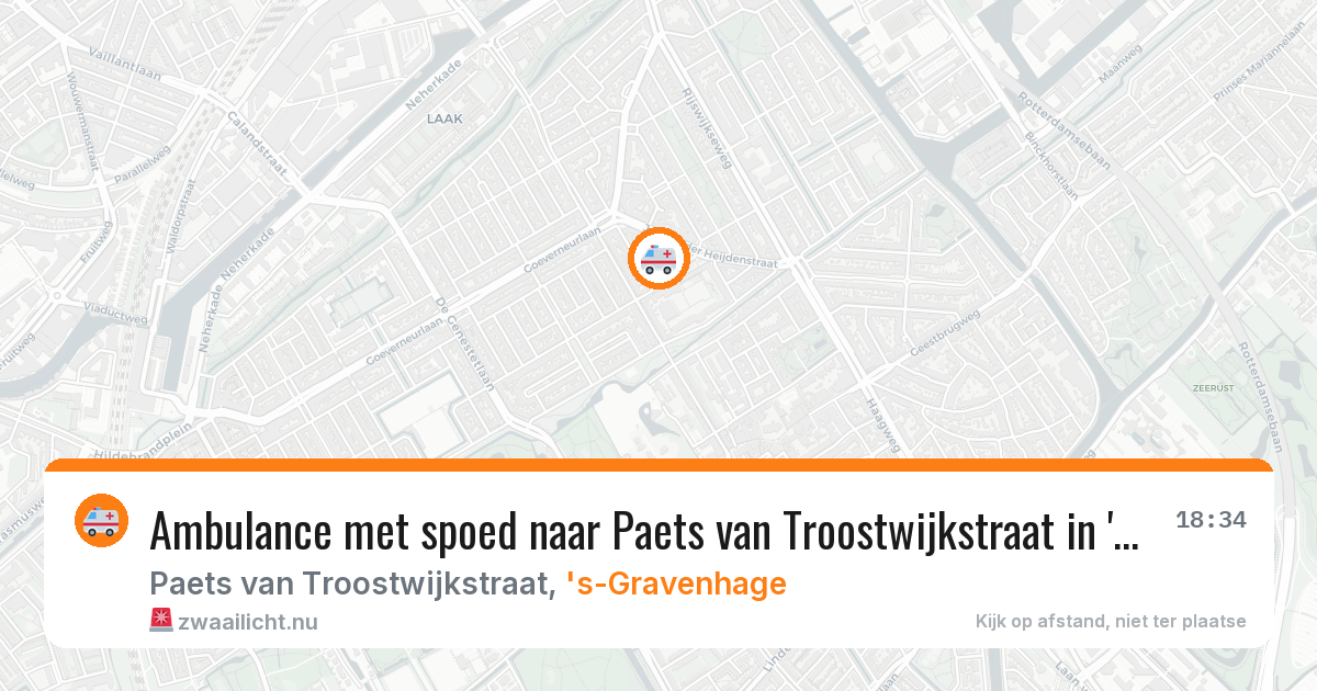 Ambulance met spoed naar Paets van Troostwijkstraat in 's-Gravenhage — 20 apr 2026