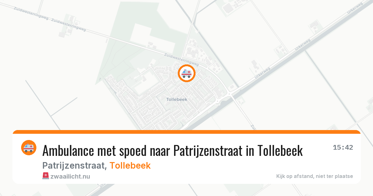Ambulance met spoed naar Patrijzenstraat in Tollebeek — 9 jul 2026