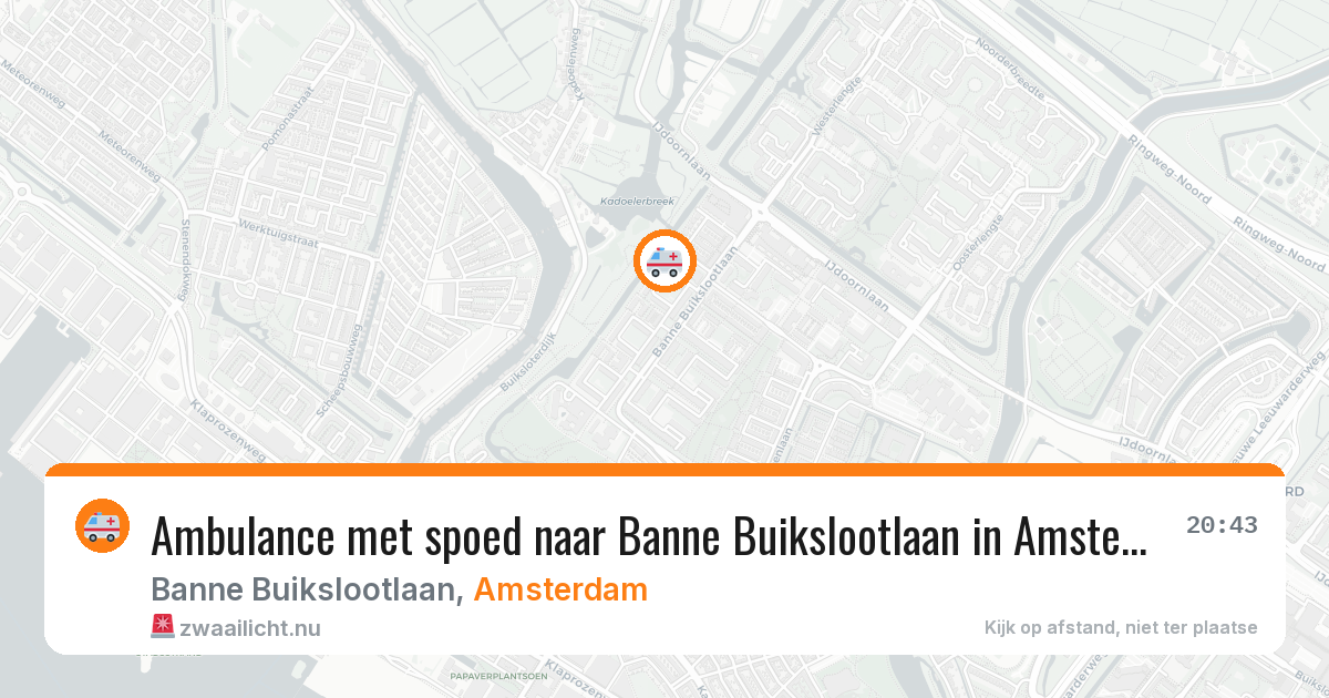 Ambulance met spoed naar Banne Buikslootlaan in Amsterdam — 22 mrt 2026