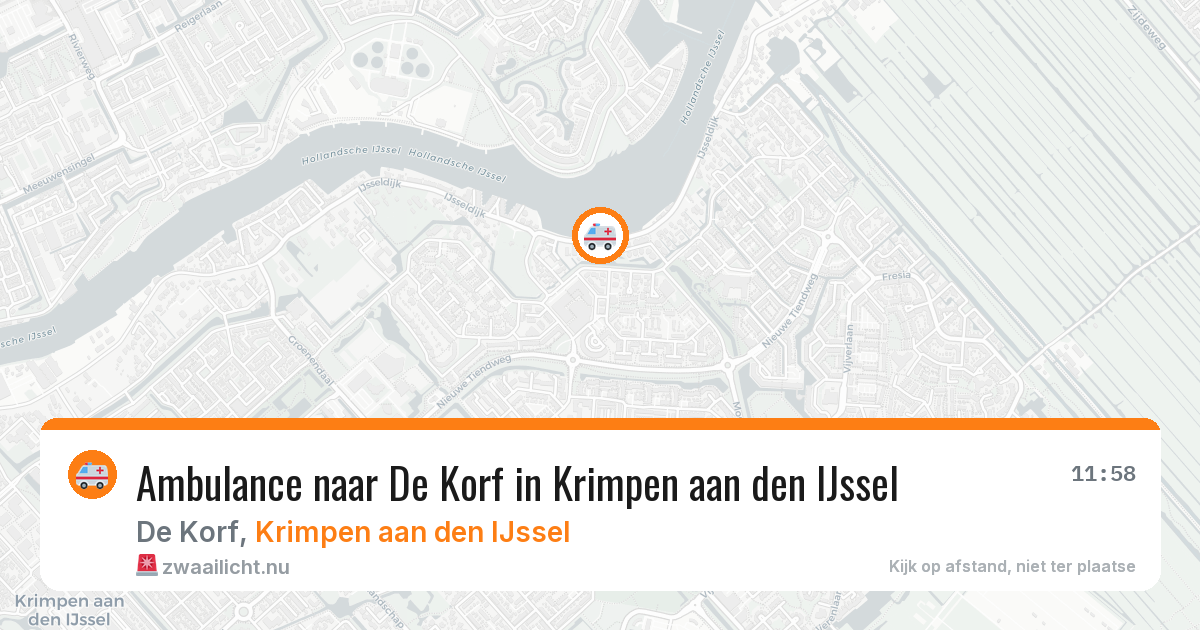 Ambulance naar De Korf in Krimpen aan den IJssel — 20 jul 2026