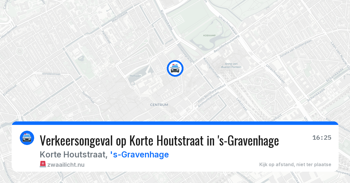 Verkeersongeval op Korte Houtstraat in 's-Gravenhage — 21 apr 2026
