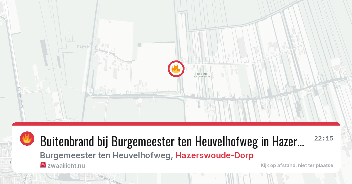 Buitenbrand bij Burgemeester ten Heuvelhofweg in Hazerswoude-Dorp — 1 mei 2026