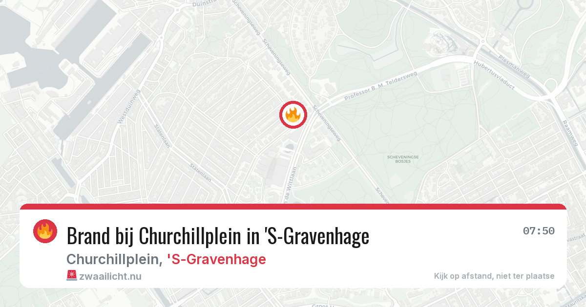 Brand bij Churchillplein in 'S-Gravenhage — 9 apr 2026