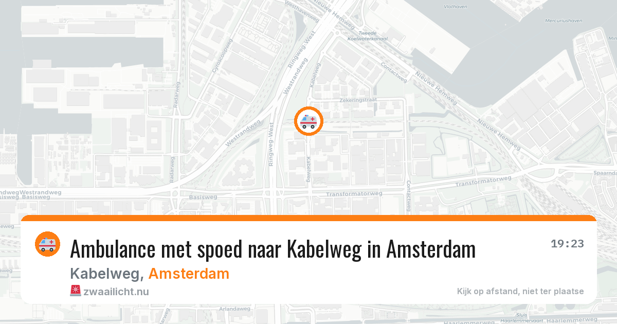 Ambulance met spoed naar Kabelweg in Amsterdam — 18 mei 2026