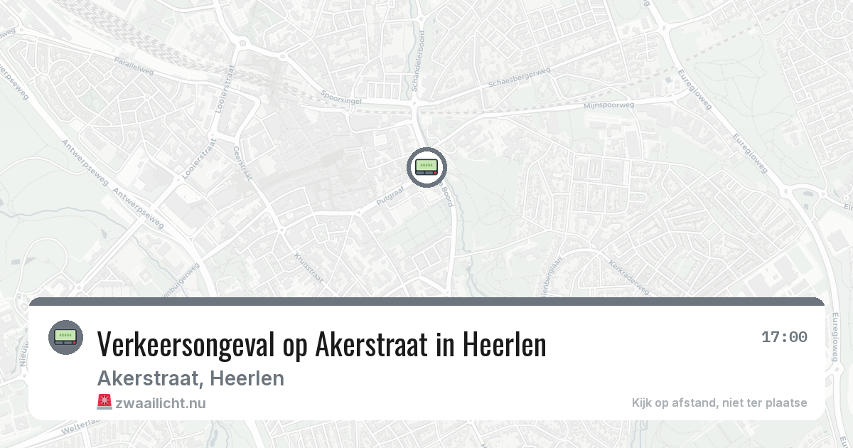 Verkeersongeval op Akerstraat in Heerlen — 19 jul 2026