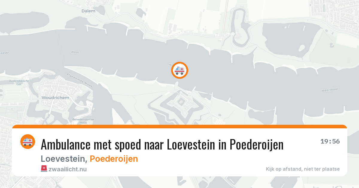 Ambulance met spoed naar Loevestein in Poederoijen — 23 mei 2026