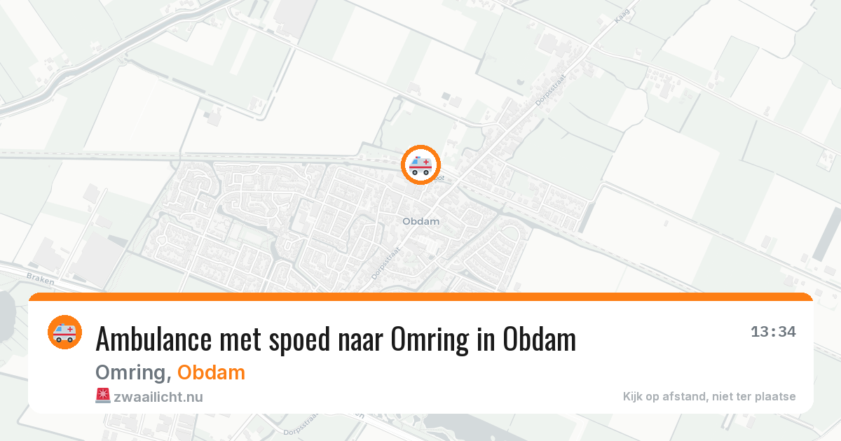 Ambulance met spoed naar Omring in Obdam — 4 jun 2026