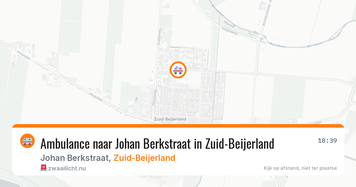 Ambulance naar Johan Berkstraat in Zuid-Beijerland — 27 apr 2026