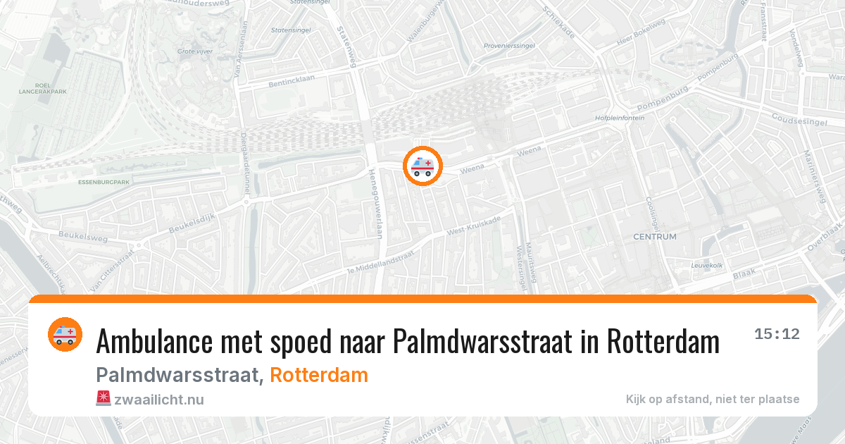 Ambulance met spoed naar Palmdwarsstraat in Rotterdam — 23 mrt 2026