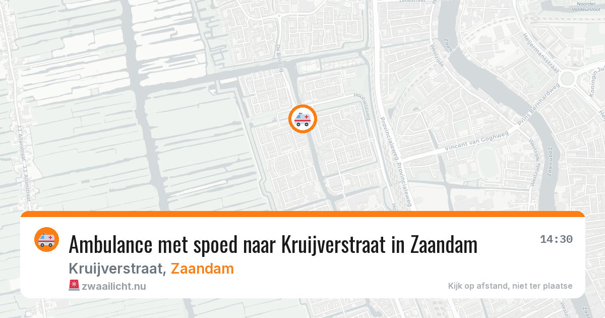 Ambulance met spoed naar Kruijverstraat in Zaandam — 12 jul 2026
