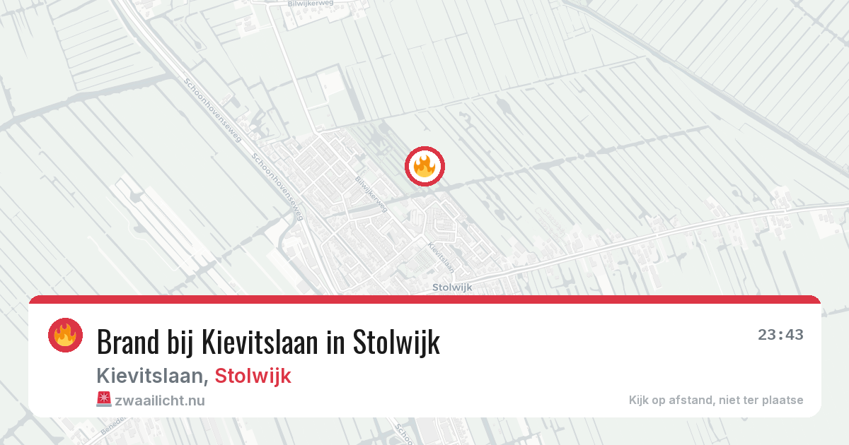 Brand bij Kievitslaan in Stolwijk — 22 jul 2026