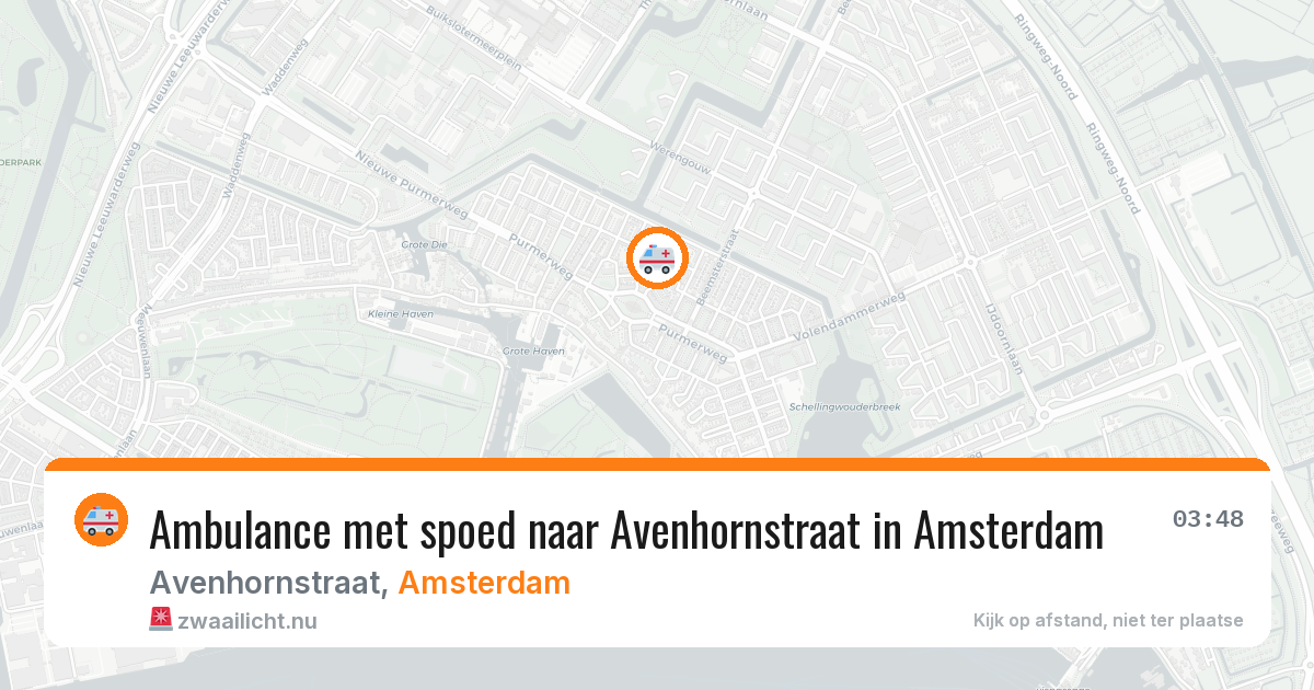 Ambulance met spoed naar Avenhornstraat in Amsterdam — 22 mei 2026