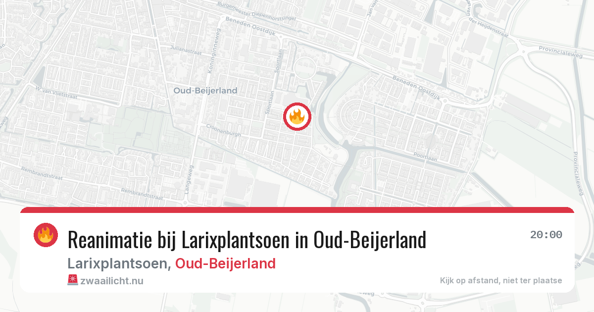 Reanimatie bij Larixplantsoen in Oud-Beijerland — 5 jun 2026