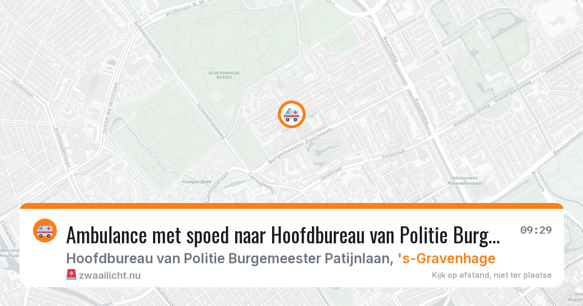 Ambulance met spoed naar Hoofdbureau van Politie Burgemeester Patijnlaan in 's-Gravenhage — 31 jan 2026