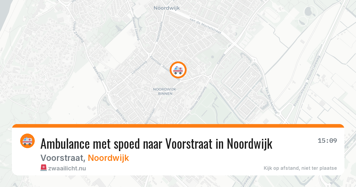 Ambulance met spoed naar Voorstraat in Noordwijk — 21 jul 2026