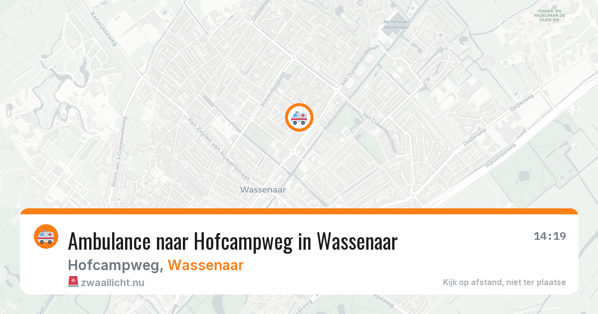 Ambulance naar Hofcampweg in Wassenaar — 22 jul 2026