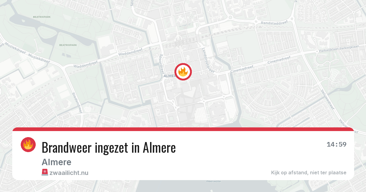 Brandweer ingezet in Almere — 26 mei 2026 | 🚨 Zwaailicht.nu