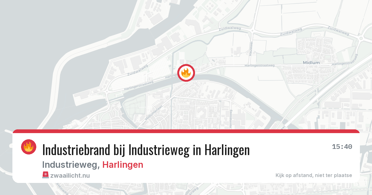 Industriebrand bij Industrieweg in Harlingen — 11 mrt 2026