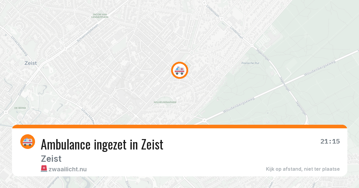 Ambulance ingezet in Zeist — 21 jul 2026