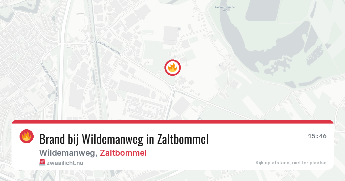 Brand bij Wildemanweg in Zaltbommel — 1 apr 2026
