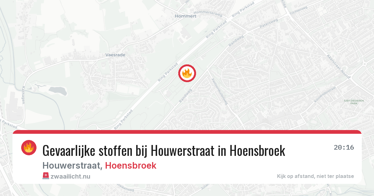 Gevaarlijke stoffen bij Houwerstraat in Hoensbroek — 23 jul 2026