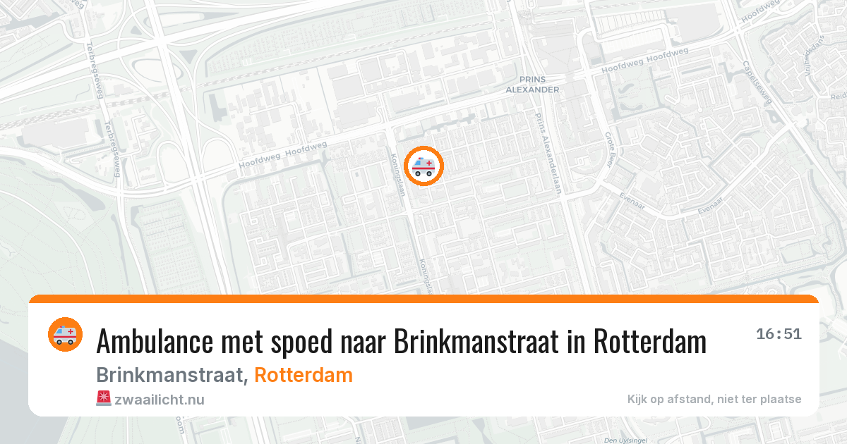Ambulance met spoed naar Brinkmanstraat in Rotterdam — 16 jul 2026
