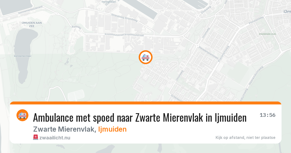 Ambulance met spoed naar Zwarte Mierenvlak in Ijmuiden — 22 jul 2026