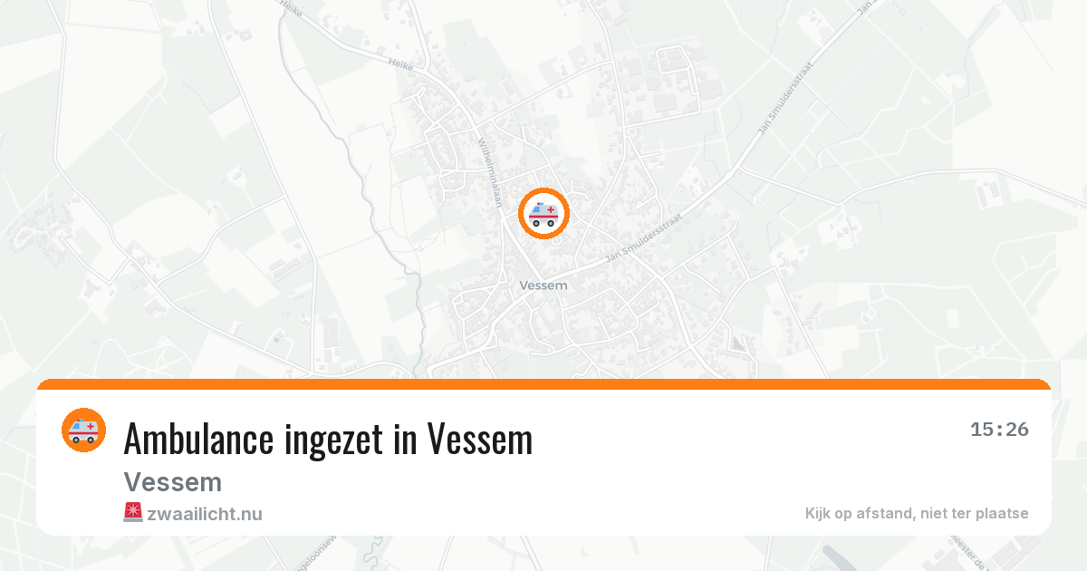 Ambulance ingezet in Vessem — 9 feb 2026 | 🚨 Zwaailicht.nu